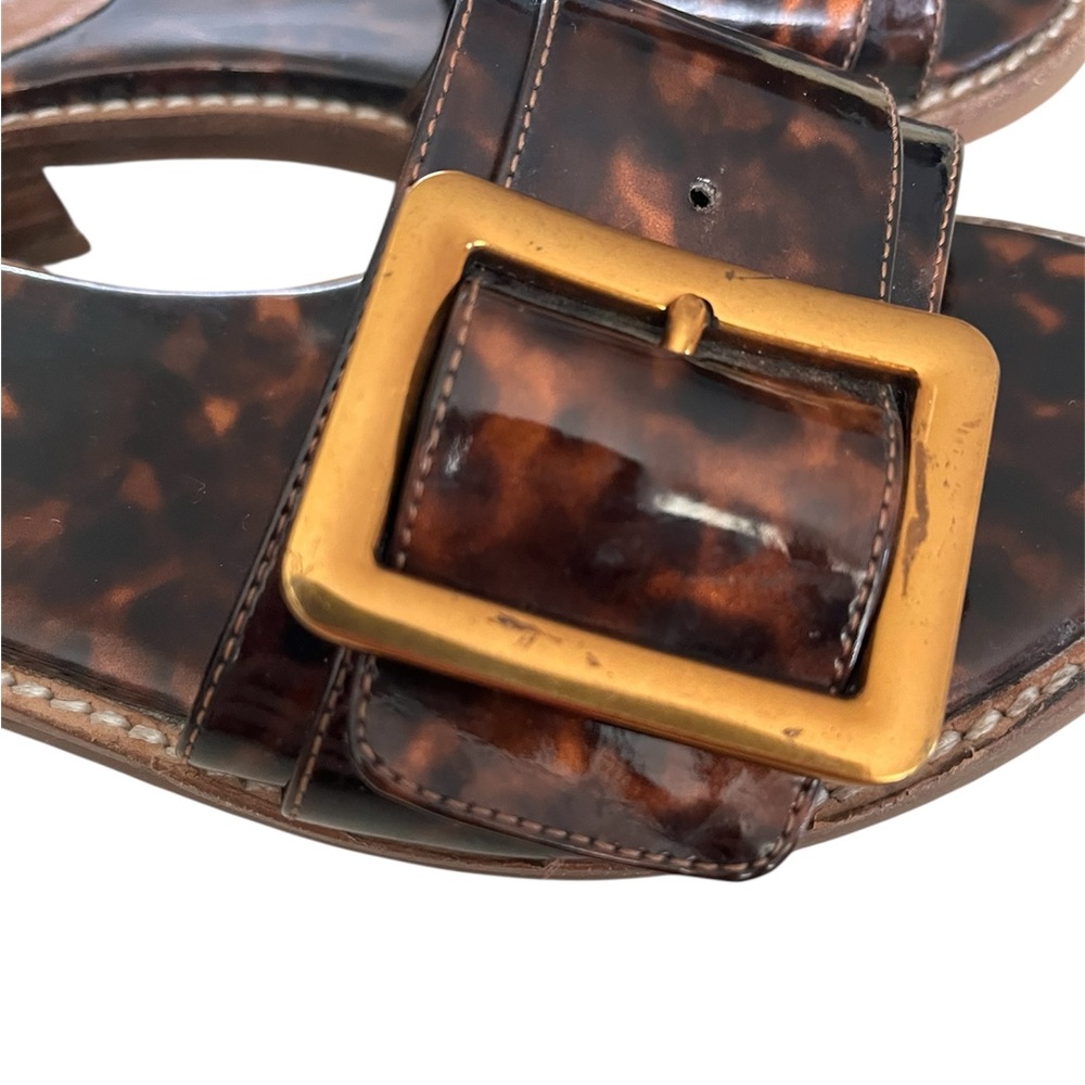 Free People x Jeffery Campbell Tortoiseshell Slide Sandals with Buckle - Picture 3 of 7